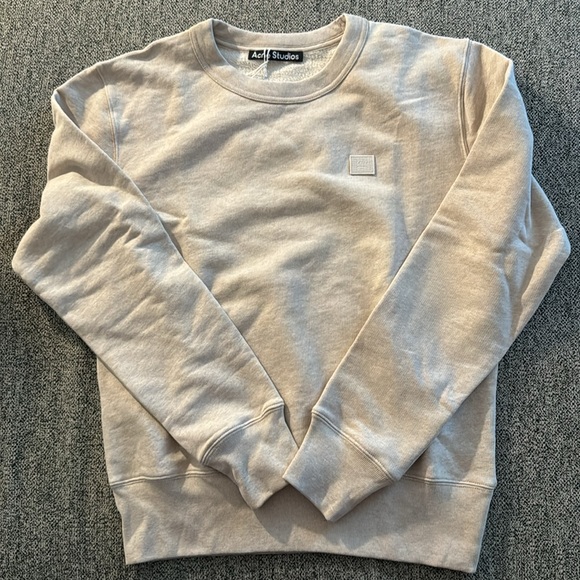 acne studios CREW NECK SWEATSHIRT - NWT- Unisex size small -  Oatmeal melange - Picture 6 of 10